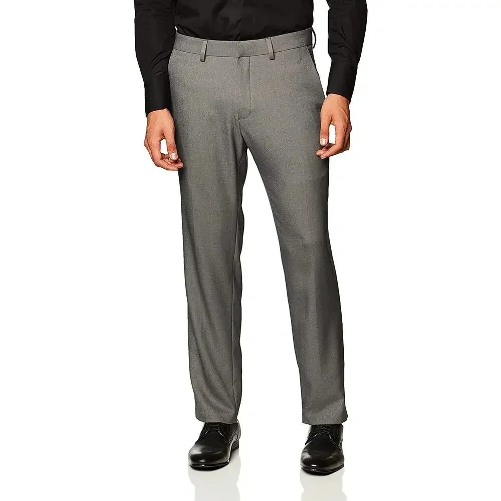 Kenneth Cole Reaction Men's Slim Fit Stretch Dress Pants Grey Size 38W